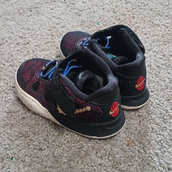 Nike Kyrie 7 size 10C TD Kids Shoes Black/Teal/Pink/Metallic Gold CW3241 001 - Picture 3 of 8